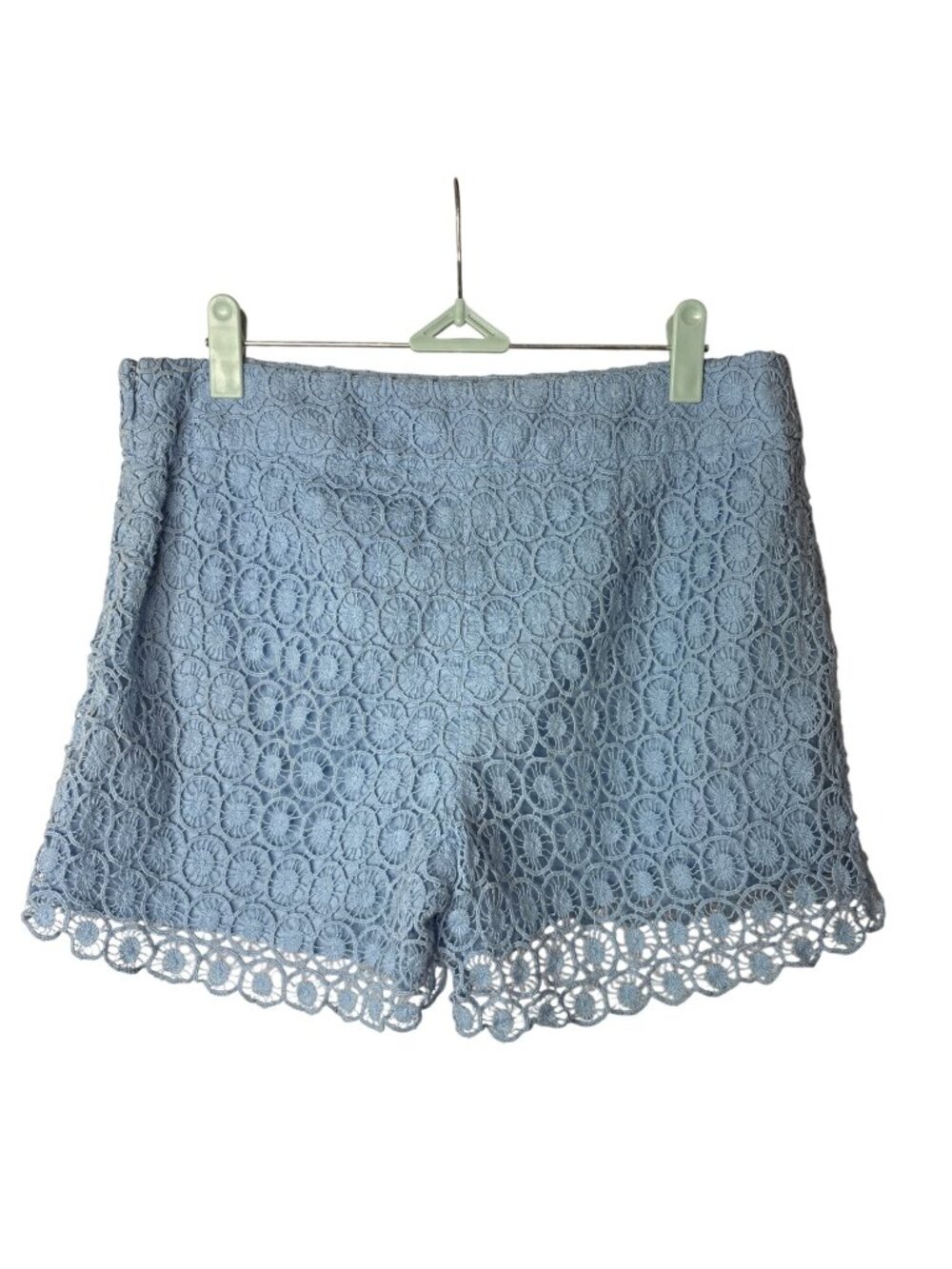 Ann Taylor LOFT Womens Shorts Size 4 Light Blue Lace Overlay Cotton - Picture 4 of 6